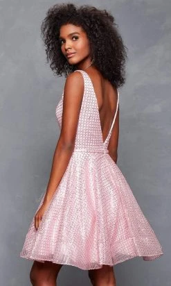 Clarisse - 3627 Allover Sequin Cutout Illusion Cocktail Dress 8 Clarisse - 3627 Allover Sequin Cutout Illusion Cocktail Dress