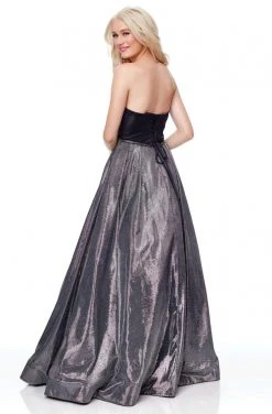 Clarisse - 3710 Glitter Novelty Strapless A-Line Gown 5 Clarisse - 3710 Glitter Novelty Strapless A-Line Gown
