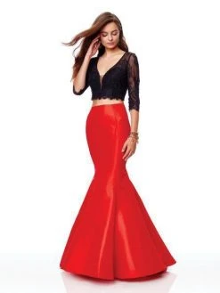 Formal Gowns Clarisse - 3722 Two Piece Lace Taffeta Mermaid Dress