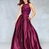 Clarisse - 3763 Illusion Halter Lace A-Line Gown Formal Gowns