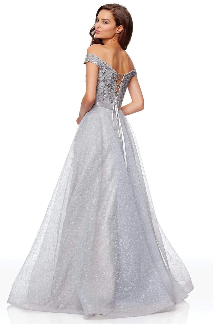 Clarisse - 3785 Lace Off-Shoulder A-Line Evening Dress Formal Gowns 4 Clarisse - 3785 Lace Off-Shoulder A-Line Evening Dress Formal Gowns