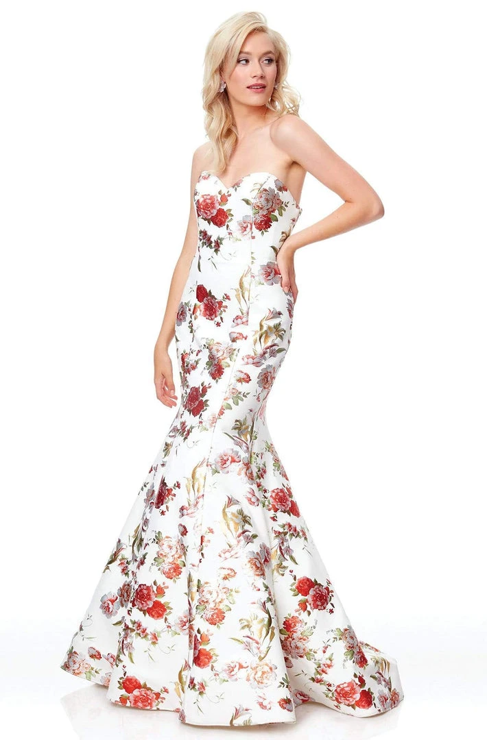 Clarisse - 3801 Floral Printed Neoprene Mermaid Dress 3 Clarisse - 3801 Floral Printed Neoprene Mermaid Dress