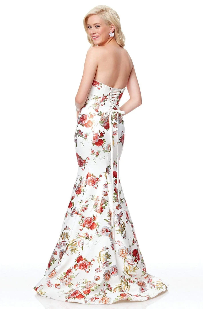 Clarisse - 3801 Floral Printed Neoprene Mermaid Dress 4 Clarisse - 3801 Floral Printed Neoprene Mermaid Dress