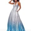 Clarisse - 3820 Plunging Halter Sequined Ballgown Formal Gowns