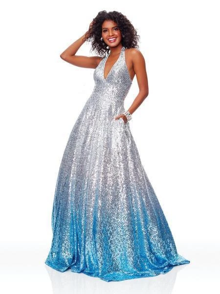 Clarisse - 3820 Plunging Halter Sequined Ballgown Formal Gowns 3 Clarisse - 3820 Plunging Halter Sequined Ballgown Formal Gowns