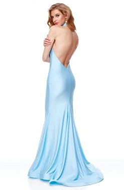 Clarisse - 3842 High Halter Glitter Jersey Mermaid Gown Formal Gowns