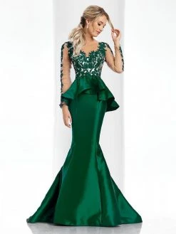 Clarisse - 4701 Floral Applique Mermaid Dress Formal Gowns 14 Clarisse - 4701 Floral Applique Mermaid Dress Formal Gowns