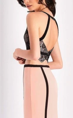 Formal Gowns Clarisse - 4815 Halter Contrast Lace Evening Gown 9 Formal Gowns Clarisse - 4815 Halter Contrast Lace Evening Gown