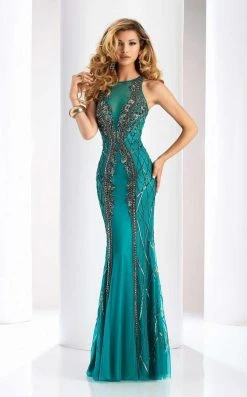 Clarisse - 4831 Illusion Jewel Beaded Gown Formal Gowns