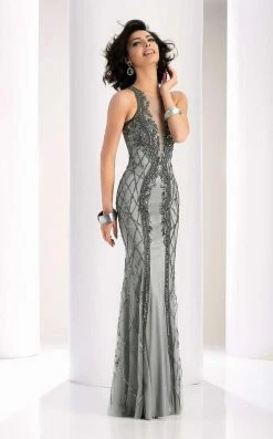 Clarisse - 4831 Illusion Jewel Beaded Gown Formal Gowns 11 Clarisse - 4831 Illusion Jewel Beaded Gown Formal Gowns