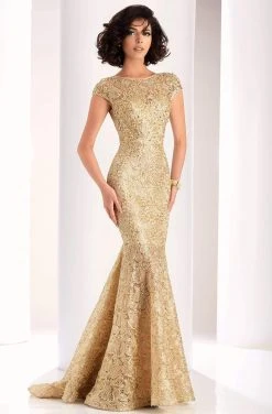 Clarisse - 4852 Cap Sleeve Lace Bateau Mermaid Dress