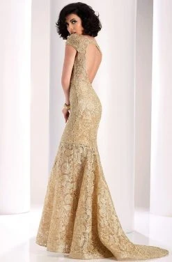 Clarisse - 4852 Cap Sleeve Lace Bateau Mermaid Dress