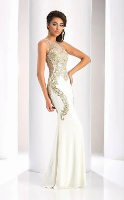 Formal Gowns Clarisse - 4853 Gilded Glittering Illusion Evening Gown
