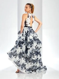 Formal Gowns Clarisse - 4900 Jewel Neck Tiered Ruffled A-line Gown