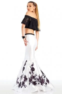 Formal Gowns Clarisse - 4906 Lace Off-Shoulder Two-Piece Mermaid Gown