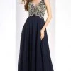 Formal Gowns Clarisse - 4924 Deep V-Neck Beaded Chiffon Gown 2 Formal Gowns Clarisse - 4924 Deep V-Neck Beaded Chiffon Gown