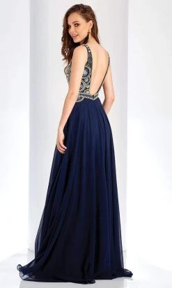 Formal Gowns Clarisse - 4924 Deep V-Neck Beaded Chiffon Gown 5 Formal Gowns Clarisse - 4924 Deep V-Neck Beaded Chiffon Gown