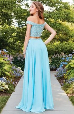 Clarisse - 4938 Off-Shoulder Two-Piece Chiffon Gown Formal Gowns 5 Clarisse - 4938 Off-Shoulder Two-Piece Chiffon Gown Formal Gowns