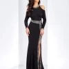 Formal Gowns Clarisse - 4946 Beaded Long Sleeves Slit Evening Gown
