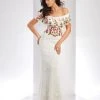 Clarisse - 4954 Embroidered Floral Off-Shoulder Gown Formal Gowns
