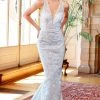 Clarisse - 4960 Deep V-neck Lace Mermaid Dress Formal Gowns