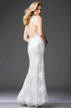 Clarisse - 4961 Embellished Deep V-neck Sheath Dress Formal Gowns