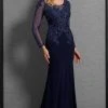 Clarisse - 6333 Beaded Lace Long Sleeves Evening Gown Formal Gowns