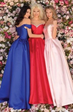 Clarisse - 8057 Off Shoulder Sweetheart Neck Long Gown - 1 Pc Powder Blue In Size 4 Available Formal Gowns