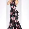 Formal Gowns Clarisse Prom - 3421 Halter Floral Mikado Mermaid Gown 1 Formal Gowns Clarisse Prom - 3421 Halter Floral Mikado Mermaid Gown