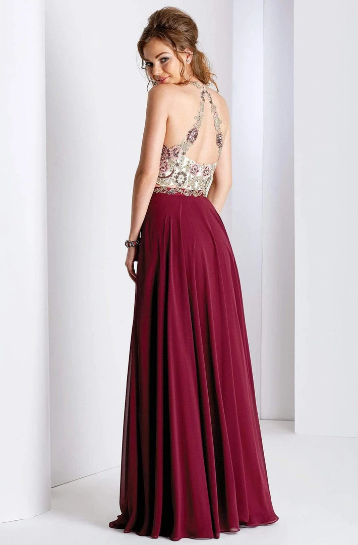 Clarisse Prom - 3529 Halter Metallic Lace Long Prom Dress Formal Gowns 4 Clarisse Prom - 3529 Halter Metallic Lace Long Prom Dress Formal Gowns