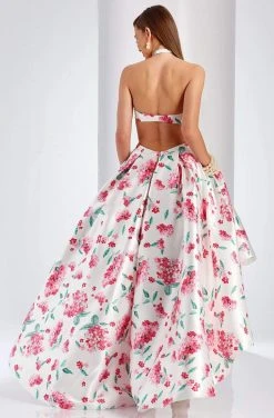 Clarisse Prom - 3563 Strapless Floral High Low Prom Dress Formal Gowns