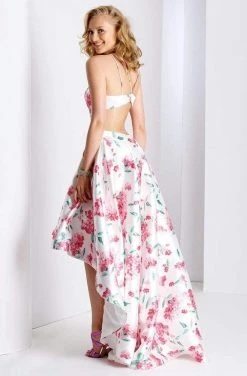 Clarisse Prom - 3564 Halter Floral High Low Prom Dress Formal Gowns