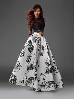 Formal Gowns Clarisse Prom - 3579 Long Sleeve Lace And Floral Evening Gown