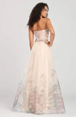 Colette For Mon Cheri - CL12070 Strapless Printed Tulle A-Line Gown