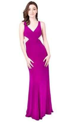 Colette For Mon Cheri - CL17193 Jersey V-Neck Long Evening Gown
