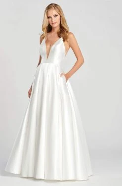 Formal Gowns Colette For Mon Cheri - CL19827LS Plain Sleeveless Long Ballgown