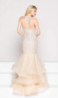 Colors Dress Colors Couture - J054 Illusion Jewel Neck Beaded Mermaid Gown 5 Colors Dress Colors Couture - J054 Illusion Jewel Neck Beaded Mermaid Gown