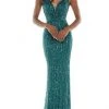 Colors Dress - G1042 Sleeveless V-neck Sequined Long Gown - 1 Pc Wine In Size 18 Available Formal Gowns