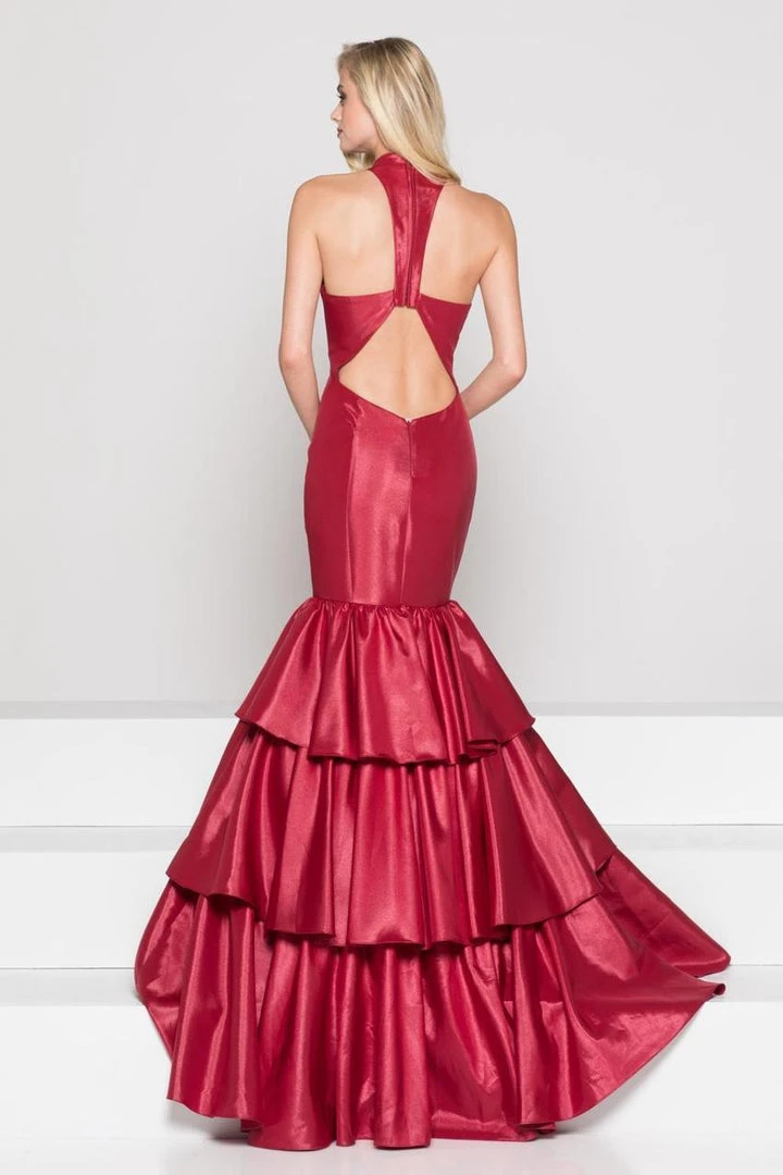 Colors Dress - Ruffled High Mermaid Dress 1882 - 2 Pcs Wine In Size 8 And 1 Pc Royal In Size 6 Available 4 Colors Dress - Ruffled High Mermaid Dress 1882 - 2 Pcs Wine In Size 8 And 1 Pc Royal In Size 6 Available