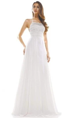 Colors Dress - Strappy Lace Bodice A-Line Gown G889 - 1 Pc Off White In Size 4 Available Formal Gowns
