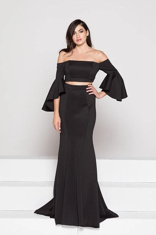 Colors Dress Two-Piece Off-Shoulder Flounce Gown 1928 Formal Gowns 3 Colors Dress Two-Piece Off-Shoulder Flounce Gown 1928 Formal Gowns