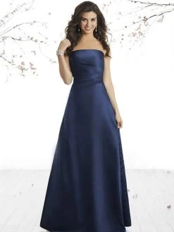 Damas - 52420 Strapless Pleated A-line Dress With Lace Up Back