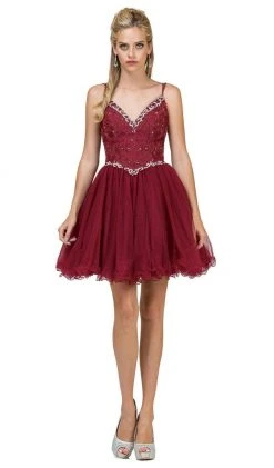 Cocktail Dresses Dancing Queen - 2004 Beaded Floral Lace Tulle Cocktail Dress