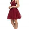 Dancing Queen - 2054 Lace Rhinestone Embellished Cocktail Dress Cocktail Dresses
