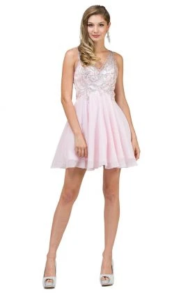Dancing Queen - 2124 Illusion Cutout Chiffon Cocktail Dress