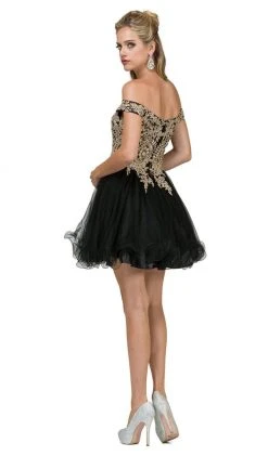 Dancing Queen - 2130 Off Shoulder Embellished Cocktail Dress 12 Dancing Queen - 2130 Off Shoulder Embellished Cocktail Dress