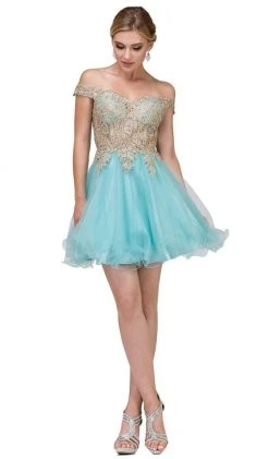 Dancing Queen - 2130 Off Shoulder Embellished Cocktail Dress 15 Dancing Queen - 2130 Off Shoulder Embellished Cocktail Dress