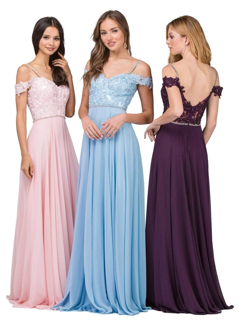 Dancing Queen - 2327 Embellished Off-Shoulder A-line Gown Formal Gowns 8 Dancing Queen - 2327 Embellished Off-Shoulder A-line Gown Formal Gowns