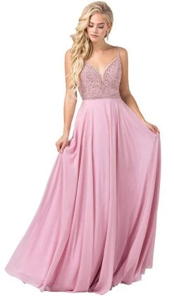 Formal Gowns Dancing Queen - 2493 Jewel Beaded A-Line Chiffon Gown 12 Formal Gowns Dancing Queen - 2493 Jewel Beaded A-Line Chiffon Gown
