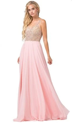 Dancing Queen - 2513 Beaded Embellished Illusion Bodice Chiffon Gown Formal Gowns 10 Dancing Queen - 2513 Beaded Embellished Illusion Bodice Chiffon Gown Formal Gowns